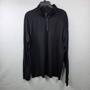 Fabletics Men's 1/4 Pullover Size 2XL Black Stretch‎ Nylon Vented